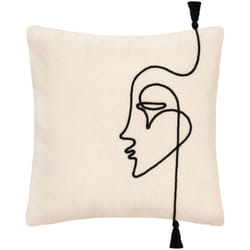 Les Tendances - Copricuscino visage bianco avorio 40x40cm - Atmosphera créateur d'intérieur