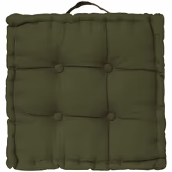 Cuscino da terra verde cachi 40x40cm - Atmosphera createur d'interieur. Colore : Kaki. Materiale principale : Coton. Lunghezz ...