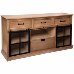 Credenza a 2 ante "danik" in legno naturale 160x85cm - Atmosphera createur d'interieur. Colore : Marron. Materiale principale ...