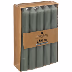 Confezione da 10 candele a bastoncino verde eucalipto 45g - Atmosphera createur d'interieur. Colore : Vert. Materiale princip ...