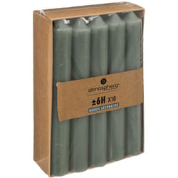 Atmosphera - Confezione da 10 candele a bastoncino verde eucalipto 45g créateur d'intérieur