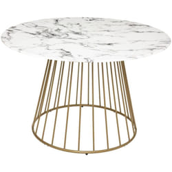 Tavolo da pranzo rayo effetto marmo oro bianco d120cm Atmosphera créateur d'intérieur