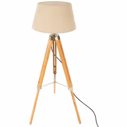 Lampada da terra a treppiede "runo" in bambù bianco avorio h145cm - Atmosphera createur d'interieur. Colore : Ivoire. Materia ...