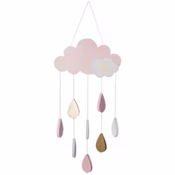 Lampada a sospensione per bambini "nuage" in legno rosa h61,5 cm - Atmosphera createur d'interieur. Colore : Rose. Materiale ...