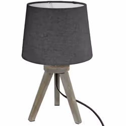 Mini lampada a treppiede grigia h31cm - Atmosphera createur d'interieur. Colore : Gris foncé. Materiale principale : Coton. L ...
