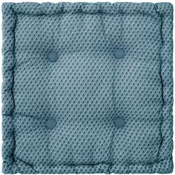 Cuscino da terra "otto" blu anatra 40x40cm - Atmosphera createur d'interieur. Colore : Bleu canard. Materiale principale : Co ...