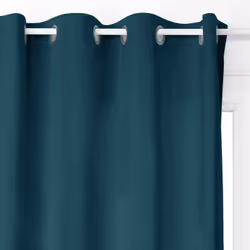 Tenda oscurante "dolce" in velluto blu anatra 140x260cm - Atmosphera createur d'interieur. Colore : Bleu canard. Materiale pr ...
