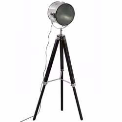 Lampada da terra a treppiede "ebor" nera h152cm - Atmosphera createur d'interieur. Colore : Noir. Materiale principale : Bois ...