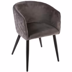 Poltrona "marlo" in velluto grigio ardesia - Atmosphera createur d'interieur. Colore : Gris foncé. Materiale principale : Aci ...