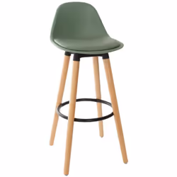 Sedia da bar "maxon" verde kaki - Atmosphera createur d'interieur. Colore : Kaki. Materiale principale : Hêtre. Lunghezza : 4 ...
