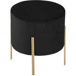 Atmosphera - Sgabello living in velluto nero créateur d'intérieur