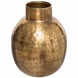 Vaso "oasis" in metallo dorato martellato h15cm - Atmosphera createur d'interieur. Colore : Modèle b. Materiale principale :  ...