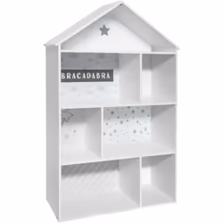 Scopri la nostra affascinante libreria per bambini Home in bianco dal design unico a forma di casetta. Questo mobile è dotato ...