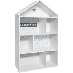 Atmosphera - Home Libreria per Bambini 7 Scomparti House Style Melamina Colore Grigio e Bianco 73 cm