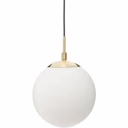 Lampada a sospensione a sfera "dris" in metallo dorato d20cm - Atmosphera createur d'interieur. Colore : Blanc. Materiale pri ...