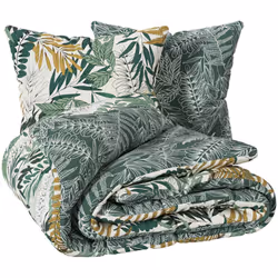 Set di biancheria da letto "tropik" in cotone 240x220cm - Atmosphera createur d'interieur. Colore : Vert. Materiale principal ...