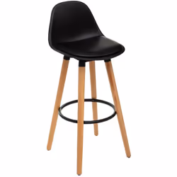 Sedia da bar "maxon" nera - Atmosphera createur d'interieur. Colore : Noir. Materiale principale : Hêtre. Lunghezza : 43.00 c ...