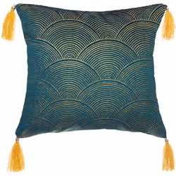 Cuscino "glitter" blu 40x40cm - Atmosphera createur d'interieur. Colore : Bleu. Materiale principale : Polyester. Lunghezza : ...