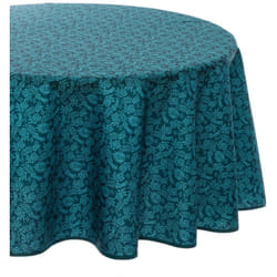 Tovaglia antimacchia Meili foglie blu anatra D180cm - Atmosphera créateur d'intérieur