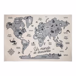 Un tappeto grazioso che rappresenta la mappa del mondo, è il regalo ideale per decorare le camere dei vostri bambini. Caratte ...