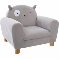Poltrona per bambini gatto grigio - Atmosphera createur d'interieur. Colore : Gris clair. Materiale principale : Polyester. L ...