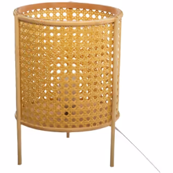 Atmosphera - Lampada da tavolo Cannage in bambù e rattan H 28 cm Dimensioni prodotto: D. 20 x h. 28 cm - Dettaglio dimensioni ...