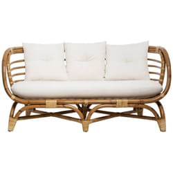 Divano Farah 2 posti in rattan tessuto bianco Atmosphera créateur d'intérieur