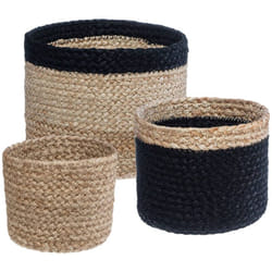 Atmosphera - Set di 3 cestini in juta nera D11 16 19cm créateur d'intérieur