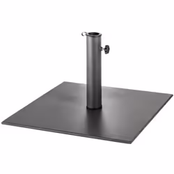 Base ombrellone quadrata 20 kg; In acciaio cromato; Colore nero; Dimensioni 50 x 50 x 30 centimetri. Base ombrellone quadrat ...