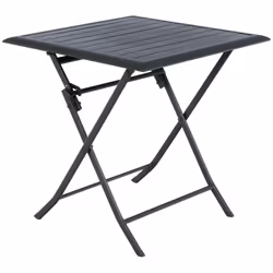 Tavolo da giardino quadrato pieghevole "azua" graphite a 2 posti in alluminio trattato con polveri epossidiche - Hespéride. C ...