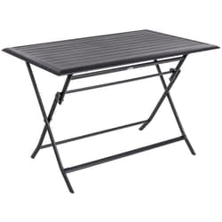 Tavolo da giardino rettangolare pieghevole Azua graphite a 4 posti in alluminio trattato con polveri epossidiche - Hespéride