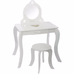 Tavolino e sgabello per bambini "demoiselle" bianco l71,5 cm - Atmosphera createur d'interieur. Colore : Blanc. Materiale pri ...