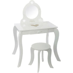 Atmosphera - Tavolino e sgabello per bambini Demoiselle bianco L71,5 cm créateur d'intérieur