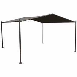 Gazebo in ardesia "certeli" 4x4m in acciaio trattato con polveri epossidiche - Hespéride. Colore : Graphite / ardoise. Materi ...