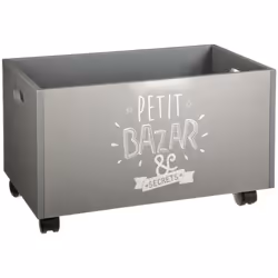 Cassapanca grigia con ruote 48x28 cm - Atmosphera createur d'interieur. Colore : Gris. Materiale principale : Panneau de fibr ...
