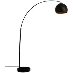 Atmosphera - Lampada da terra ad arco in marmo e metallo nero Hyto H177cm créateur d'intérieur