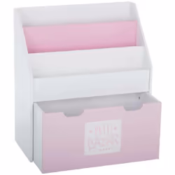 Libreria per bambini rosa su rotelle h70cm - Atmosphera createur d'interieur. Colore : Rose. Materiale principale : Panneau d ...