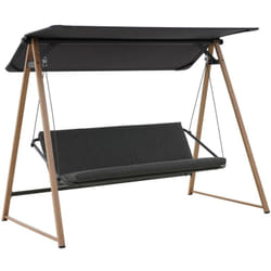 Hesperide - Altalena da giardino soly in acciaio miele e carbone 224x135x173cm - Hespéride