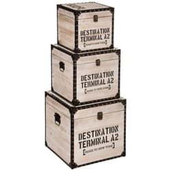 Atmosphera - Set di 3 bauli quadrati Rétro Factory L24 30 36cm créateur d'intérieur