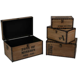 Atmosphera - Set di 4 bauli in legno Retro Factory créateur d'intérieur