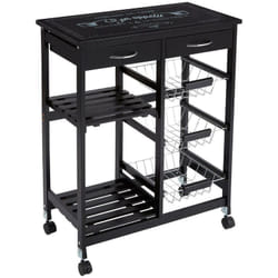 Atmosphera - Carrello gustaf su rotelle, 5 livelli, nero - 5five