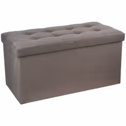 Pouf doppio pieghevole "lysandre" grigio - Atmosphera createur d'interieur. Colore : Gris. Materiale principale : Panneau de ...