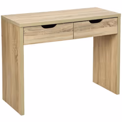 Consolle a 2 cassetti "bivoak" effetto rovere naturale - Atmosphera createur d'interieur. Colore : Beige. Materiale principal ...