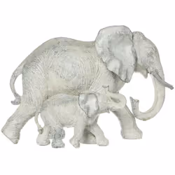 Statuetta di elefante in resina h15cm - Atmosphera createur d'interieur. Colore : Gris. Materiale principale : Carbonate de c ...