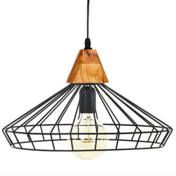 Atmosphera - Sospensione a filo Ben in metallo nero D38cm créateur d'intérieur