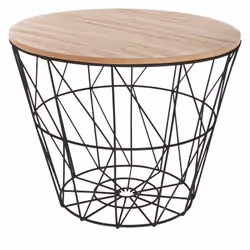 Tavolino "kumi" nero d38cm - Atmosphera createur d'interieur. Colore : Noir. Materiale principale : Fer. Lunghezza : 38.00 cm ...