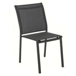Sedia da giardino impilabile essentia in alluminio epossidico antracite e grafite - Hespéride