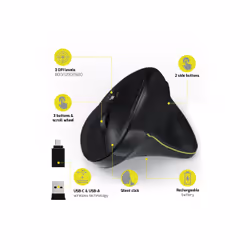 Port Designs 900706-BT mouse Ufficio Mano destra RF senza fili + Bluetooth Ottico 1600 DPI - Vista aggiuntiva 5