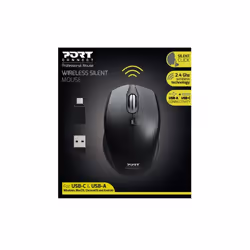 Port Designs 900713 mouse Ufficio Ambidestro RF Wireless + USB Type-C 1600 DPI - Vista aggiuntiva 4