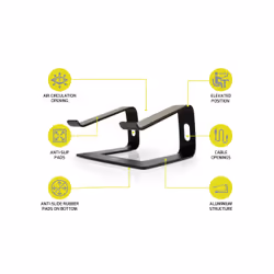 Port Designs 901103 supporto per laptop Supporto per Alluminio, Nero 15.6" - Vista aggiuntiva 5